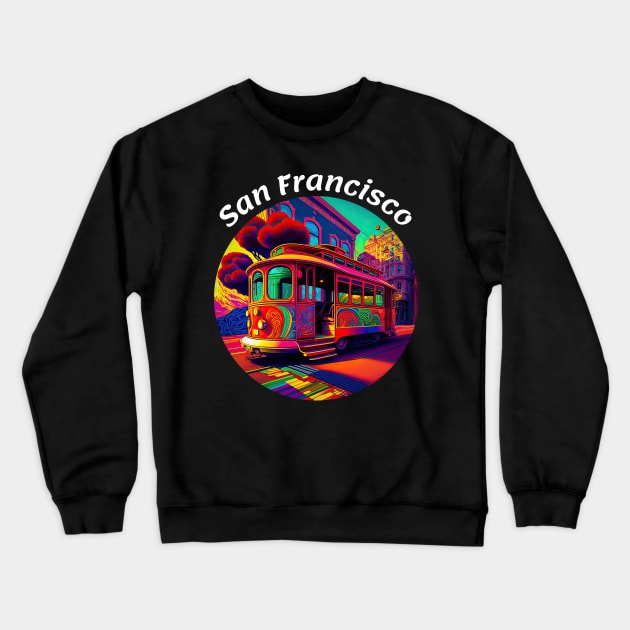 San Francisco Cable Car v3 Crewneck Sweatshirt by AI-datamancer